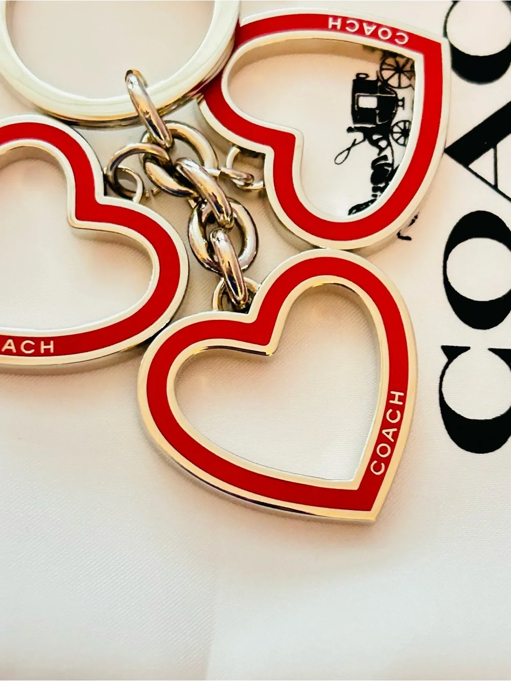 EXTREMELY RARE Coach Y2K Red Heart Keychain/ Bag Charm